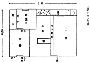 山田勝伴「開拓使最初の屯田兵 琴似兵屋」出来上リシ図